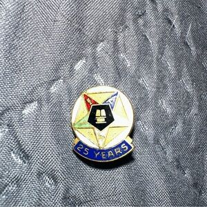 25 Year Service Award ORDER OF EASTERN STAR Lapel Pin Fraternal Masonic Pin
